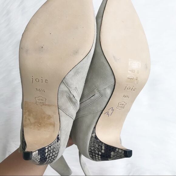 Joie Snake Kitten Heel Bootie Suede - Picture 8 of 9